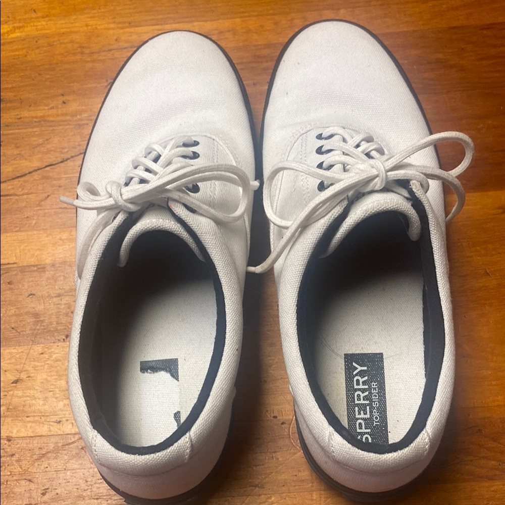 Sperry Men's White Canvas Boat Shoes